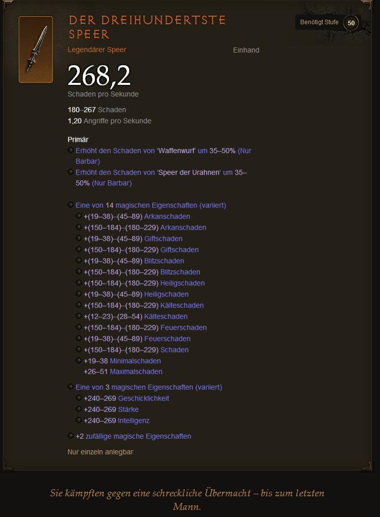 [11/04/2014] Diablo 3: Reaper of Souls - Easter Egg der Dreihunderste Speer