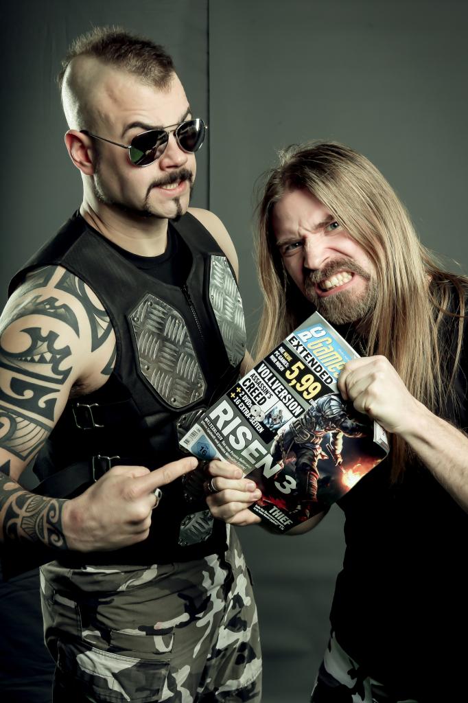 [07/04/2014] Joakim Brodén und Pär Sundström von Sabaton spielen das Action-Rollenspiel Probe - und PC Games schaut ihnen dabei zu. (1)