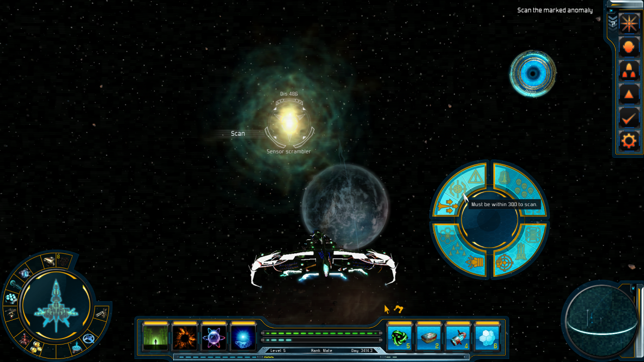 [16/04/2014] Starpoint Gemini 2: Für die verschiedenen Interaktionen wie etwa Scannen, automatisches Feuer, Boarding, Traktorstrahl aktivieren könnt ihr ein Kreismenü oder auch Hotkeys benutzen.