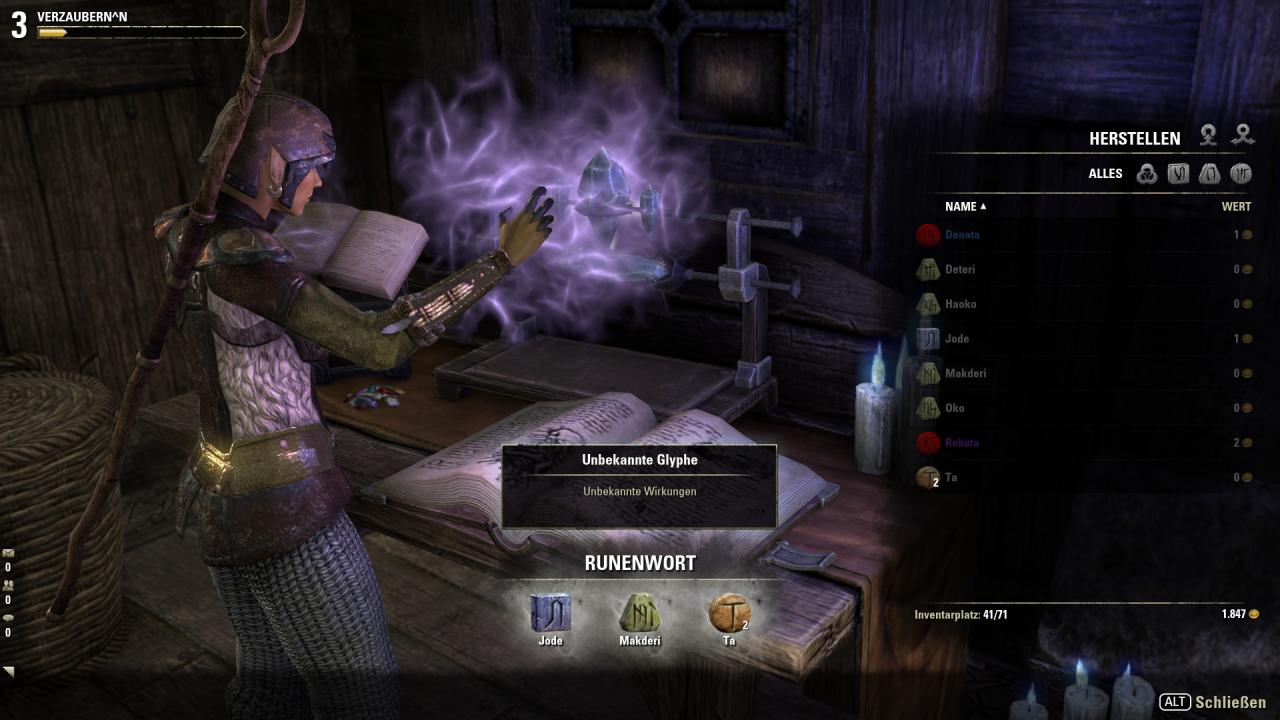 [04/04/2014] TESO Guide: Verzauberung - Eine Übersicht zu den Runen, Glyphen, Kombinationen, Glyphen-Arten und Level-Tipps helfen euch auf dem steinigen Weg zum Verzauberungs-Meister.