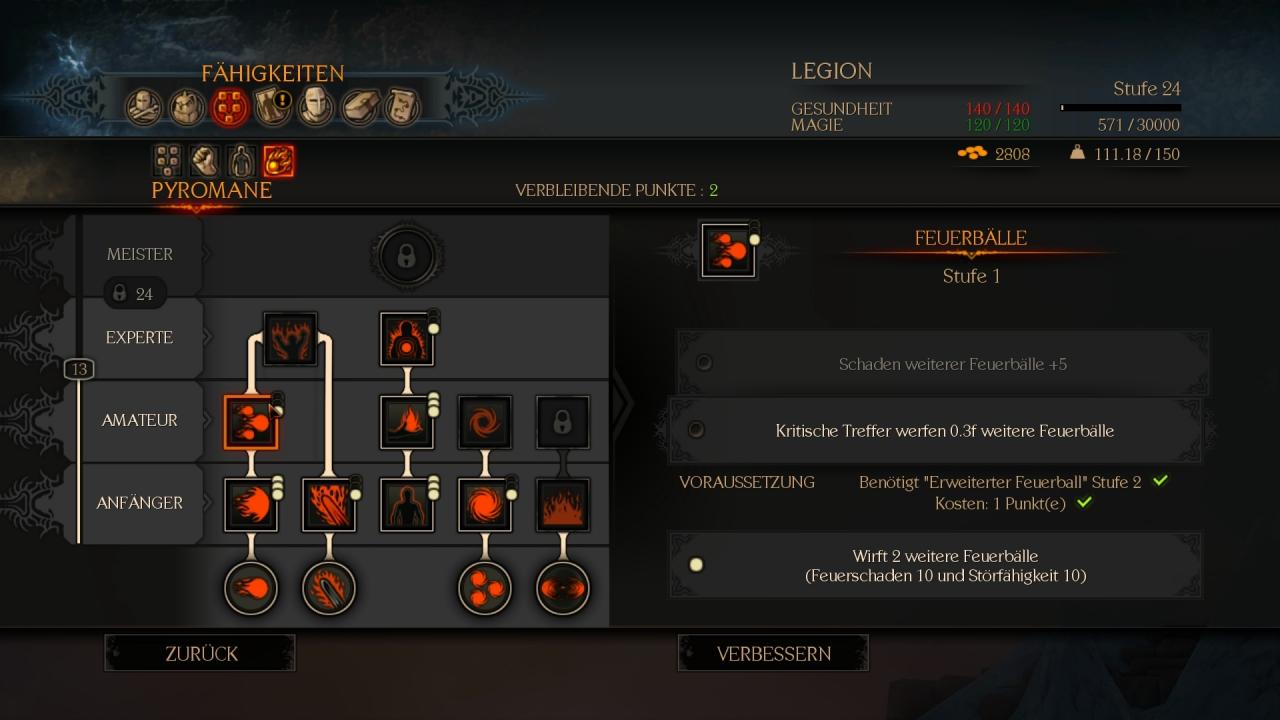 [09/05/2014] Wir entwickeln Vulcan über drei Talentbäume. Eine Respec-Funktion gibt hier leider nicht.