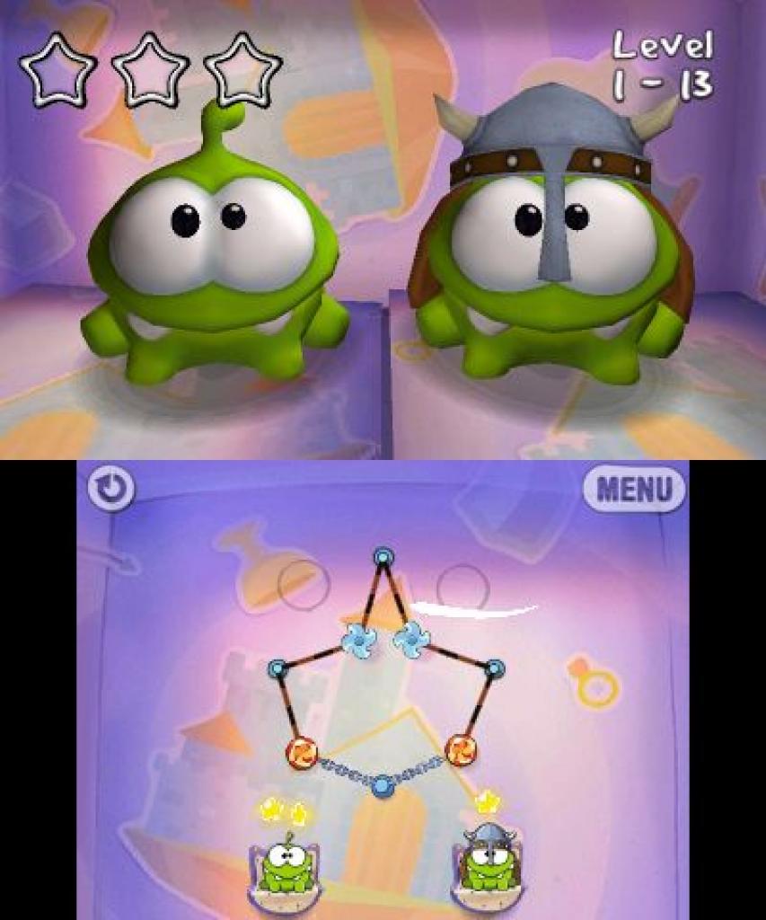 [08/05/2014] Schon als Handy-Spiel hat Cut the Rope wochenlang unsere Finger beschäftigt und auch als Nintendo DS-Spiel kann es uns begeistern. Om Nom möchte unbedingt den Süßigkeitenberg erreichen und seinen Magen damit füllen. Klar, dass wir das natürlich vollkommen verstehen und ihm selbstverständlich dabei helfen. Dafür müssen wir 
