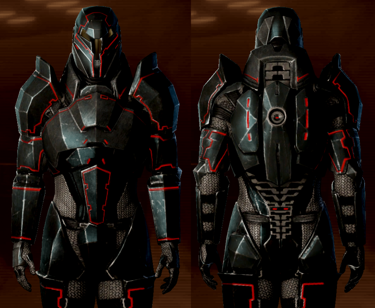 [23/05/2014] Rot und schwarz scheint das absolute Coolness-Rezept für Rüstungen zu sein, denn auch die Terminus-Panzerung aus den Mass Effect-Spielen hat es uns angetan. Das Model auf dem Bild zeigt die Version aus Mass Effect 2.