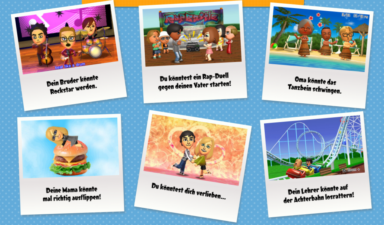 [21/05/2014] Tomodachi Life hat viele verrückte Szenarien zu bieten, die alle auf eine einzigartige Weise präsentiert werden.