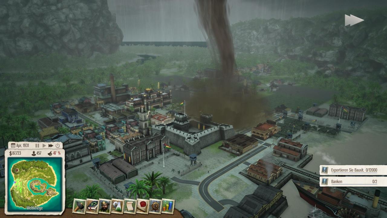 [22/05/2014] Was für ein Desaster: Der Mehrspielermodus von Tropico 5 ist ungeeignet für lange Aufbau-Abende.