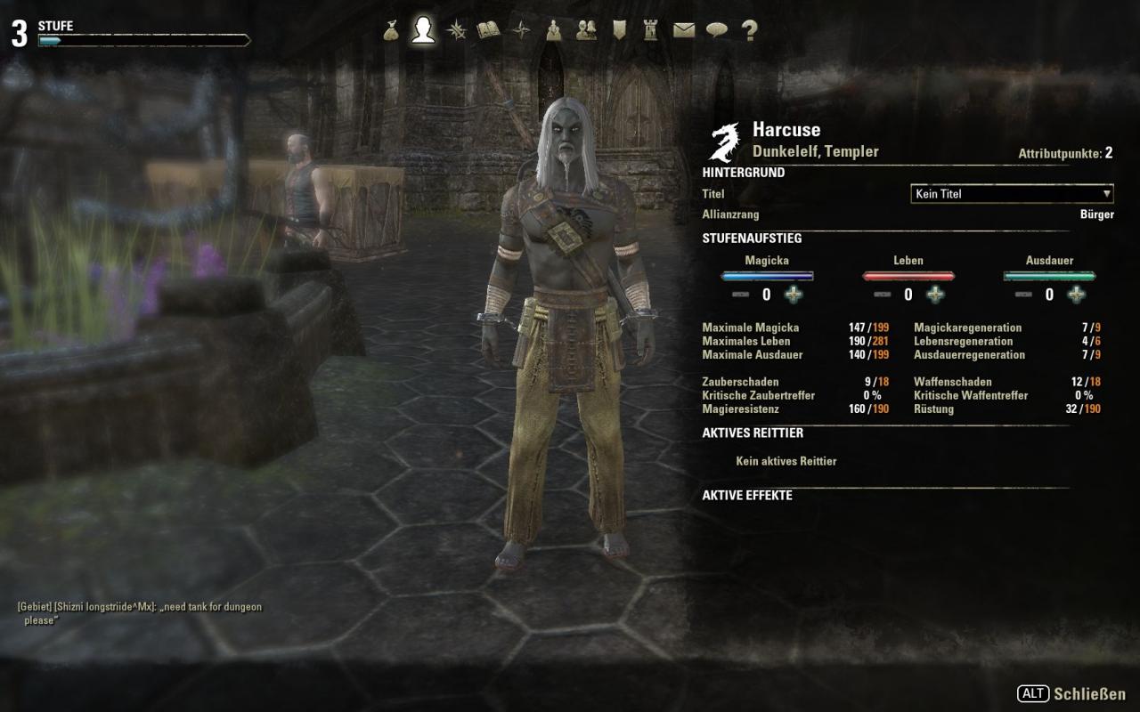 [23/06/2014] TESO - Guide: Auf Stufe 3 sind die Grenzen sehr niedrig angesetzt. Mit nur wenigen Punkten können hier die Softcaps mit Leichtigkeit erreicht werden.