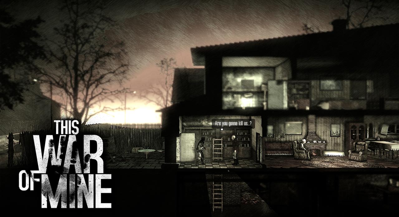 [19/06/2014] This War of Mine - Statt Soldaten schlüpfen wir in die Rolle einer Gruppe Zivilisten. Kein anderes Spiel vermittelt derart eindringlich, welche Entscheidungen Menschen inmitten eines Krieges treffen müssen um ihr Überleben zu sichern. Und selten erwischen wir uns dabei, solche Entscheidungen zu treffen um anschließend von unserem Gewissen daran erinnert zu werden, was wir getan haben. This War of Mine ist düster, grausam und doch lehrreich.