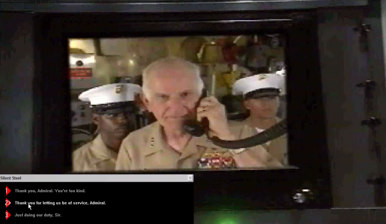 [18/07/2014] In der Uboot-Simulation Silent Steel setzten die Entwickler komplett auf Filmsequenzen. Stoppt das Spiel nach einem Video, haben wir Entscheidungsmöglichkeiten und je nachdem, welche wir wählen, wird die Story einen anderen Verlauf nehmen.