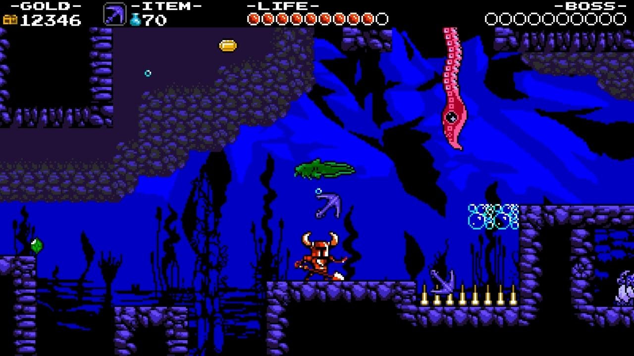 [18/07/2014] Unterwasserlevel waren in alten Jump & Runs schwer angesagt - auch in Shovel Knight dürfen sie nicht fehlen.