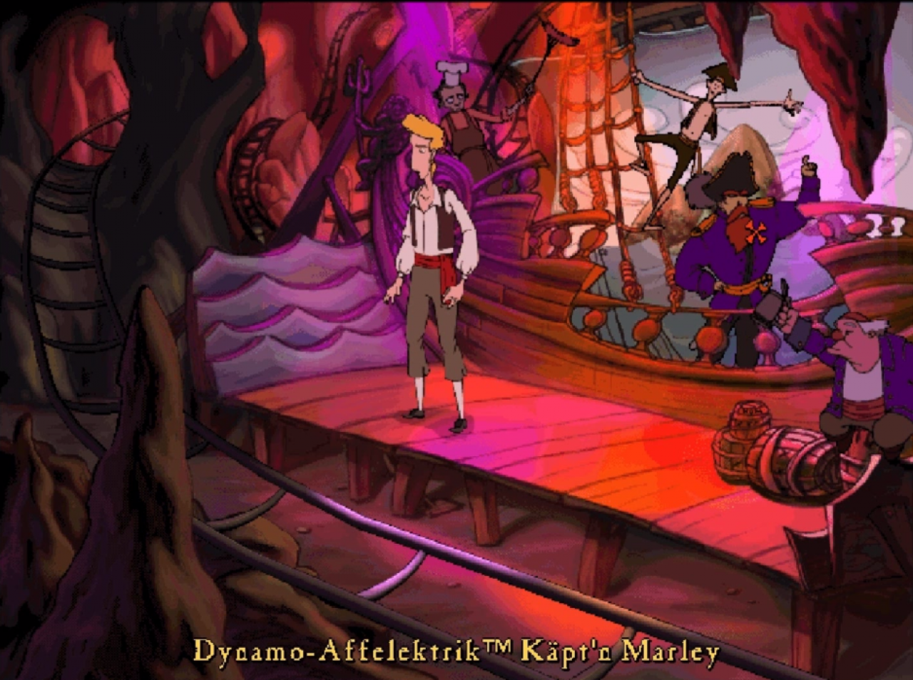 [14/07/2014] In Monkey Island 3 erwartet uns ein merkwürdiger Jahrmarkt der ganz anderen Art. An Stelle von Freude verbreiten die verkleideten Angestellten wohl eher Angst und Schrecken und auch die Fahrgeschäfte haben bereits bessere Tage gesehen. Der kleine Hunger sollte uns dort übrigens auch nicht überkommen, sonst können wir uns gleich in der Geisterbahn als wandelnde Leiche bewerben.