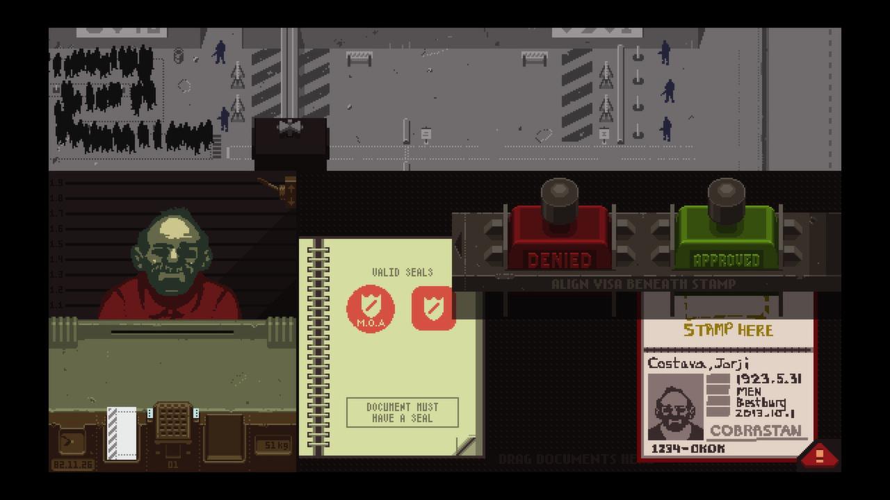 [22/07/2014] Papers Please - In dem Geschicklichkeitsspiel von Lucas Pope kommt es vor allem auf eure Sorgfalt an. Die Überprüfung diverser Papier anhand der Vorgaben sowie die Berücksichtigung vieler Faktoren fordert in der Rolle eines Grenzkontrolleurs eure Aufmerksamkeit. Wer trödelt, verliert Zeit und damit Geld. Vielleicht sogar noch viel mehr.