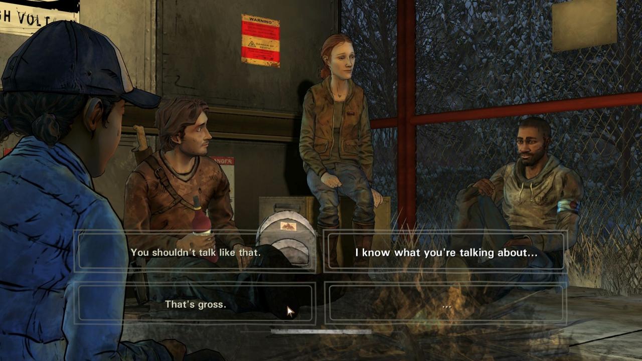 [29/08/2014] Erst kurz vor Schluss geht Telltale bei der Charakterzeichnung der anderen Überlebenden tiefer; eine tolle Szene am Lagerfeuer bringt einem die Figuren endlich näher.