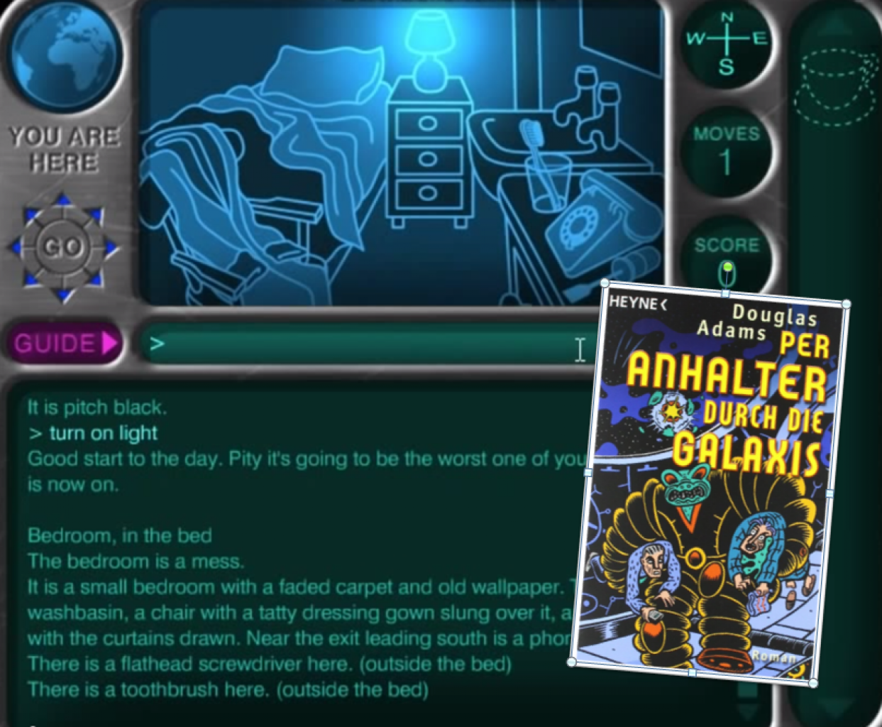 [12/08/2014] Auch die Buchreihe Per Anhalter durch die Galaxis kann man mit einem Videospiel in Verbindung bringen. Dabei handelt es sich um ein Textadventure, das sogar von Autor Douglas Adams höchstpersönlich mit entworfen wurde. Und ja, wir lesen hier ganz richtig Textadventure. Keine bombastische Grafik, sondern nur ein Kasten, die Tastatur und natürlich unsere unendliche Fantasie. Selbstverständlich können wir uns dabei auch wieder auf den unschlagbaren Humor des Autors freuen!