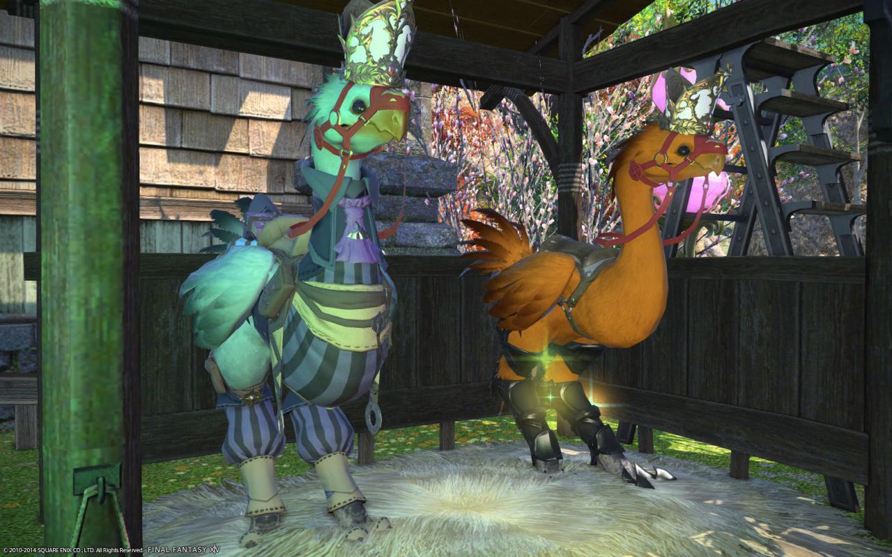 [08/09/2014] Die lustigen Chocobos gehören schon seit langer Zeit zu Final Fantasy . Sie sehen aus Wie Sträuße, nur eben bunter und witziger.