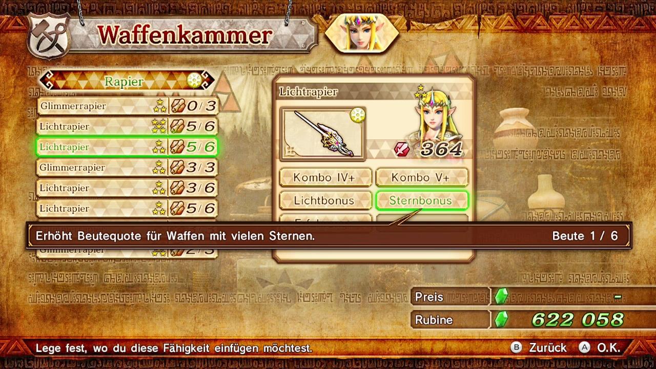 [18/09/2014] Je hochwertiger eure Waffe ist, desto mehr Schaden verursacht sie und kann in mehreren Slots weiter verstärkt werden. Wie genau, bleibt euch überlassen.