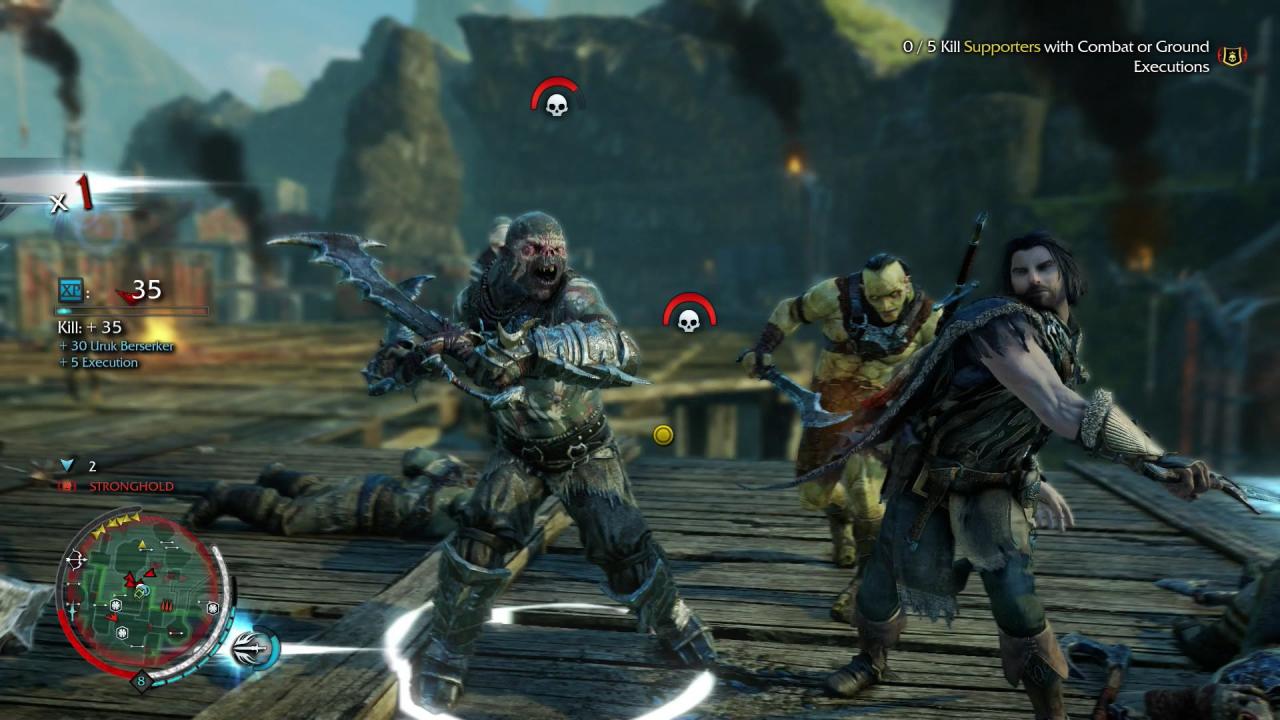 [19/09/2014] Habt ihr einen der Ork-Hauptmänner ausreichend geschwächt, leuchtet das Totenkopfsymbol grün und ihr könnt ihm eine Gehirnwäsche verpassen. (PS4)