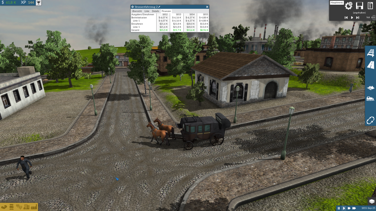 [26/09/2014] Train Fever: Die Fahrzeuge sind zwar hübsch, allerdings gibt es keine Fahrer zu sehen. Hier fehlt z.B, ein Kutscher auf dem Wagen.
