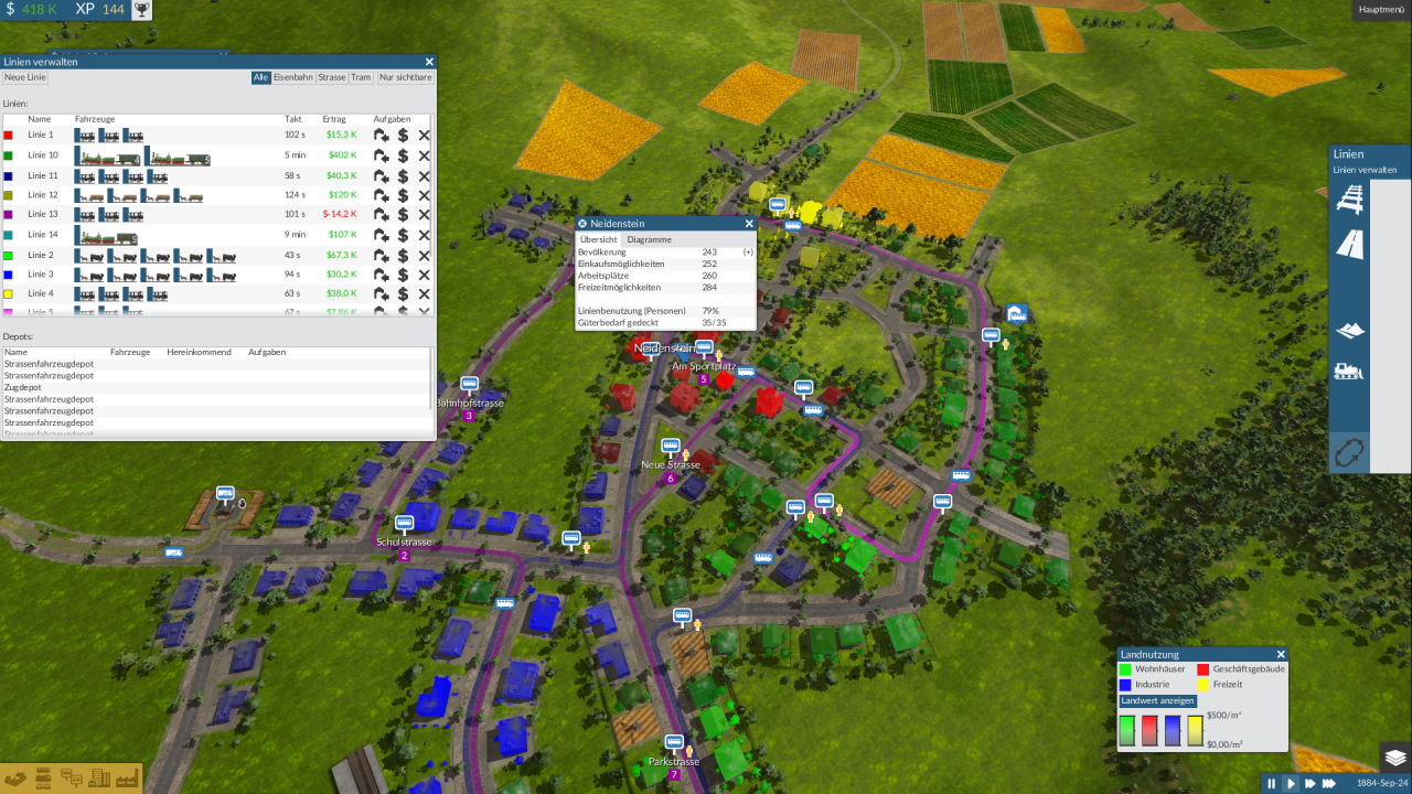 [26/09/2014] Train Fever: Szene aus der PC-Version