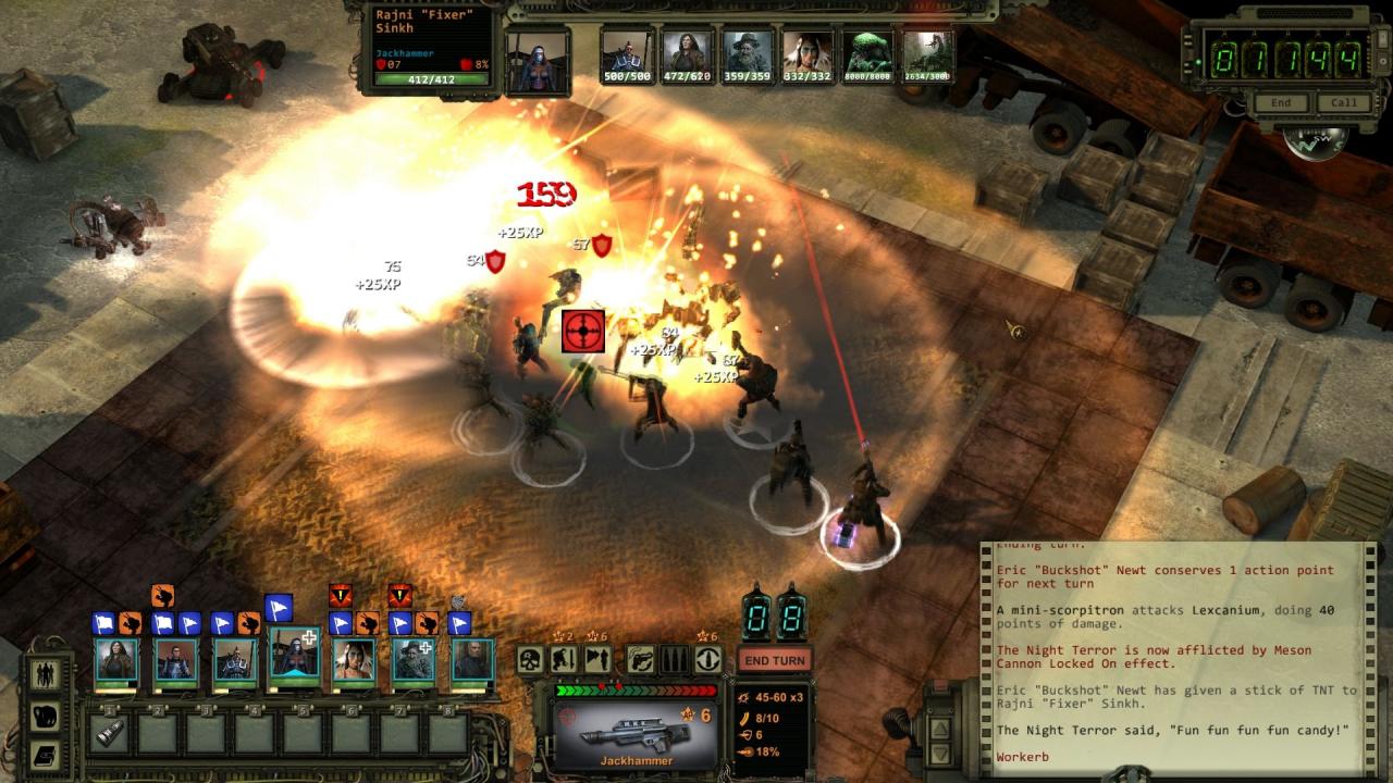 [30/09/2014] Einer der wenigen taktischen Winkelzüge, die das Spiel erlaubt: Mit der Schrotflinte mehrere hintereinander stehende Gegner auf einmal ausschalten.