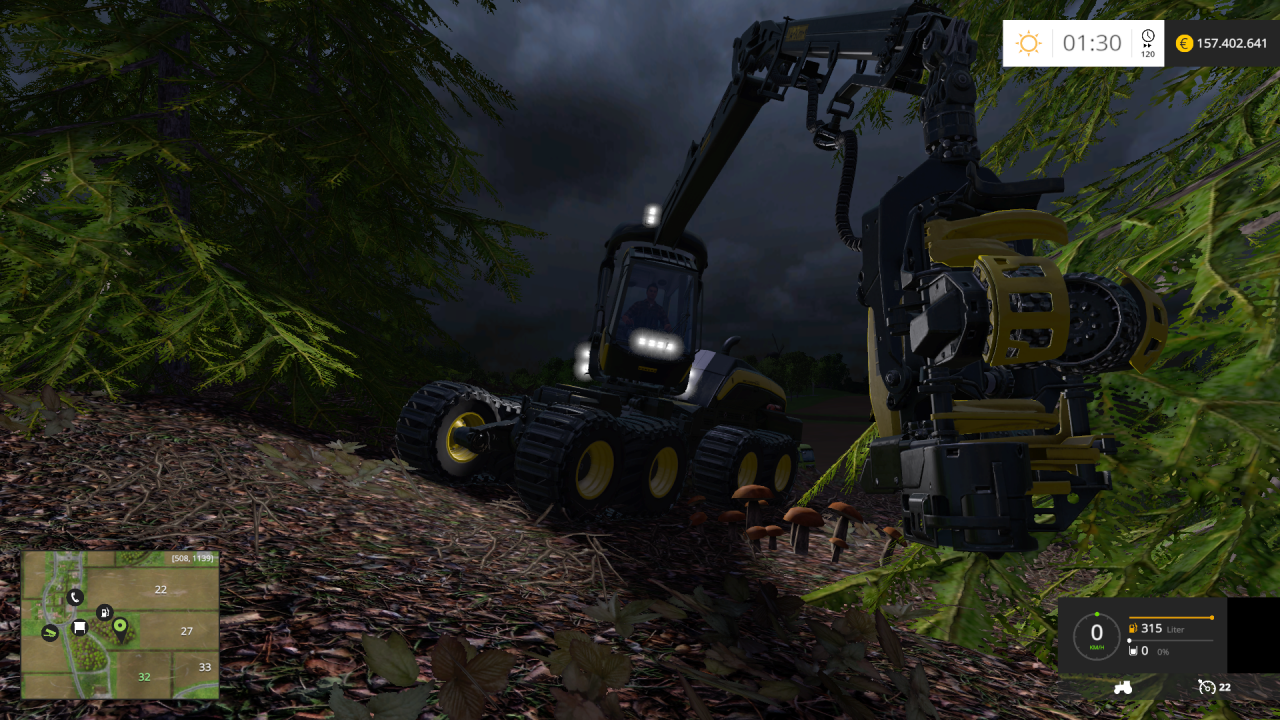 [29/10/2014] Landwirtschafts-Simulator 15: Der Sägekopf des Harvesters ist sehr detailreich gestaltet. Hier macht sich der Einsatz der neuen Engine bezahlt.
