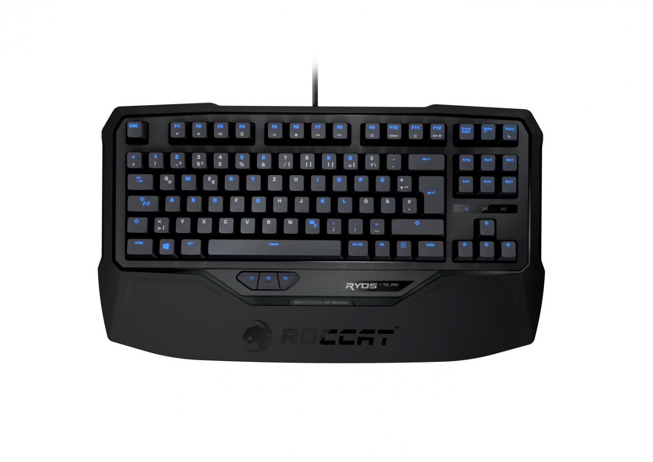 [30/10/2014] Roccat Ryos TKL Pro mit drei unter der Leertaste liegenden Makrotasten, zudem sind alle Tasten programmierbar