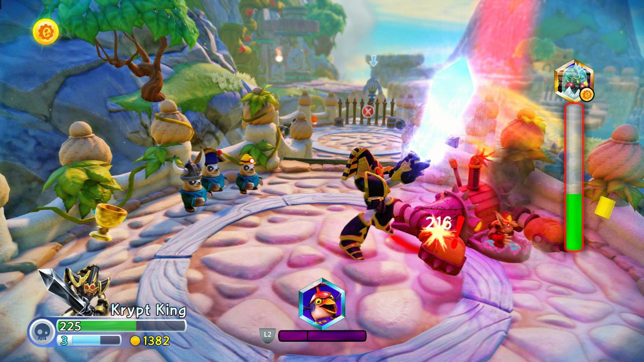[24/10/2014] Meister-Werk: Trapmaster wie der Krypt King sind deutlich schlagkräftiger als normale Skylanders. Und nur sie können die Elementar-Portale öffnen.