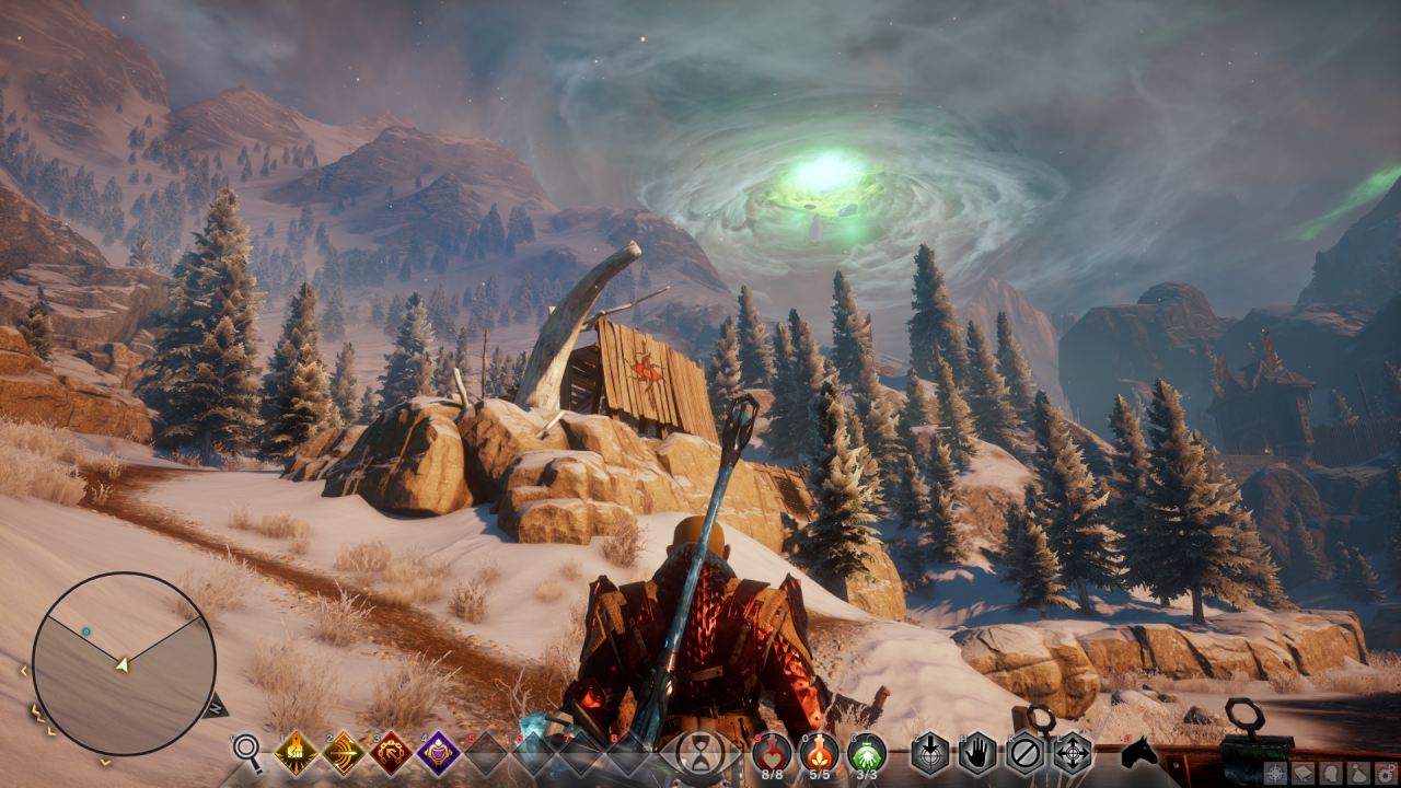 [10/11/2014] Dragon Age: Inquisition im Test - Am Himmel schwebt bedrohlich die so genannte Bresche, die für Dämonenrisse in der Fantasy-Welt Thedas verantwortlich ist.