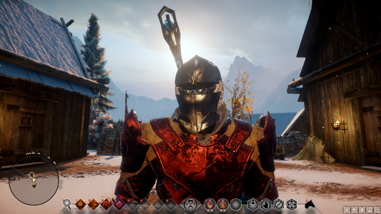 [14/11/2014] Dragon Age: Inquisition im Test - Ob ein getragener Helm im Spiel angezeigt werden soll oder nicht, könnt ihr in den Optionen festlegen.