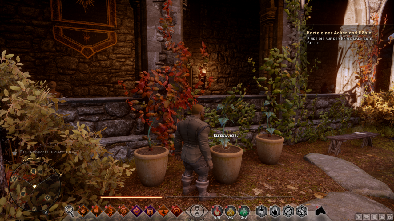 [10/11/2014] Dragon Age: Inquisition im Test - Im Garten der Himmelsfeste lassen sich Pflanzen anbauen, die als Trankrohstoffe dienen.