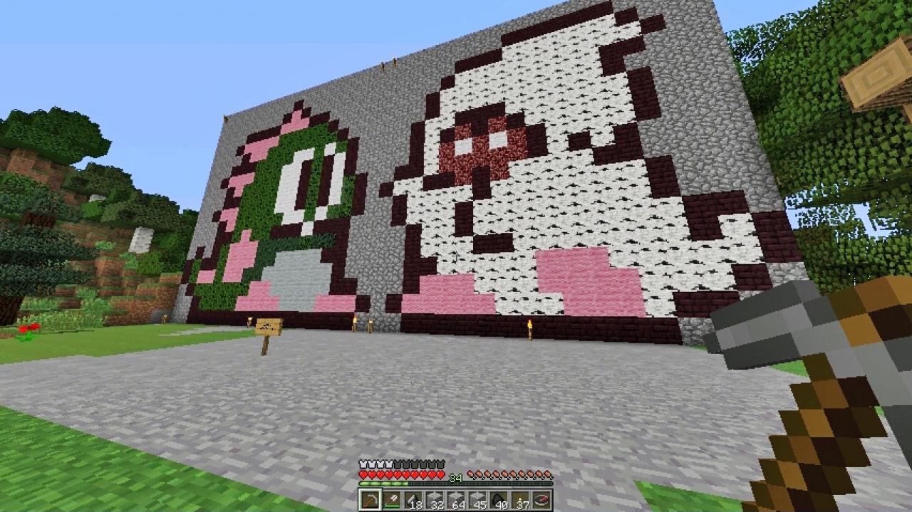 [28/11/2014] Dank ihrer Klötzchenstruktur ist die Welt von Minecraft prima dafür geeignet, kultige Videospielfiguren wie jene aus Bubble Bobble in Stein zu meißeln.