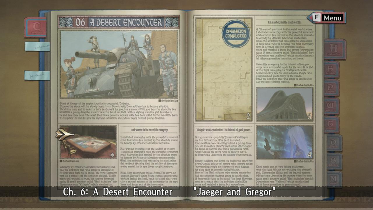 [26/11/2014] Über dieses Buch-Menü steuern wir bequem die nächsten Dialoge und Cutscenes an.