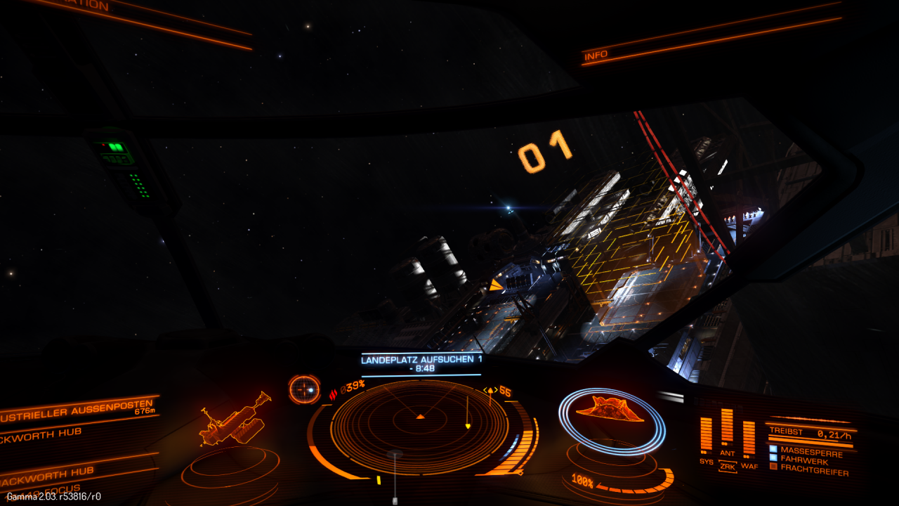 [14/12/2014] Elite: Dangerous - Die euch zugewiesene Landebucht müsst ihr erst mal ausfindig machen.