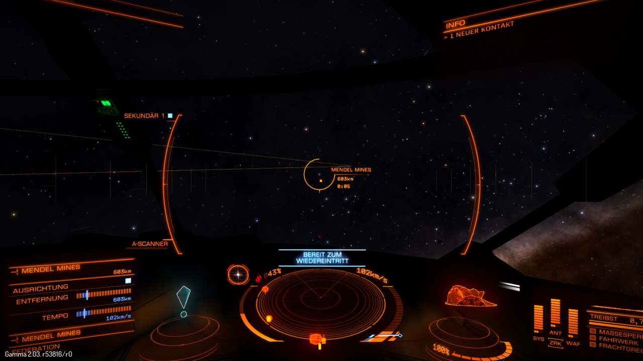 [14/12/2014] Elite: Dangerous - Die Reisen im Super-Cruise-Modus gestalten sich auf Dauer recht monoton.