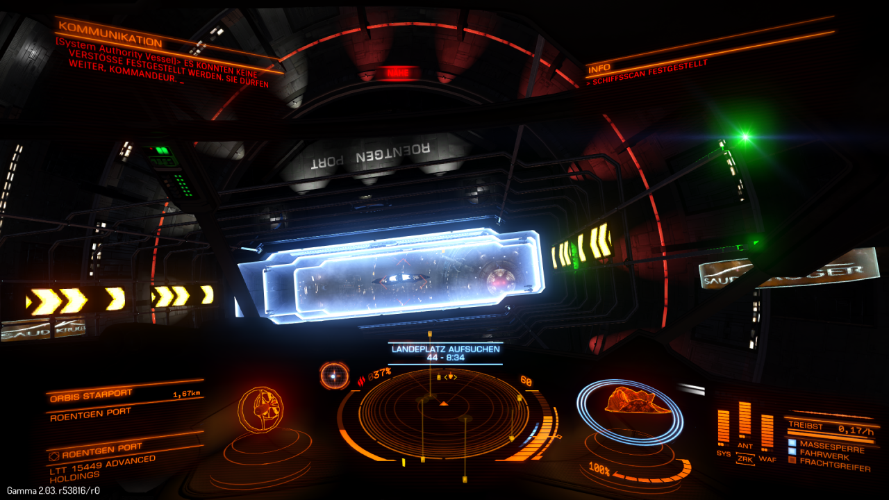 [14/12/2014] Elite: Dangerous - Der Anflug auf eine Station erfolgt manuell, dabei gilt es, die Rotation zu beachten.