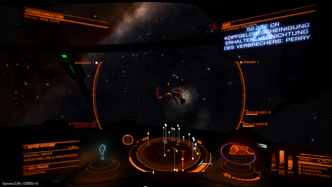 [14/12/2014] Elite: Dangerous - Für erfolgreich abgeschossene Piraten könnt ihr satte Kopfgelder kassieren.