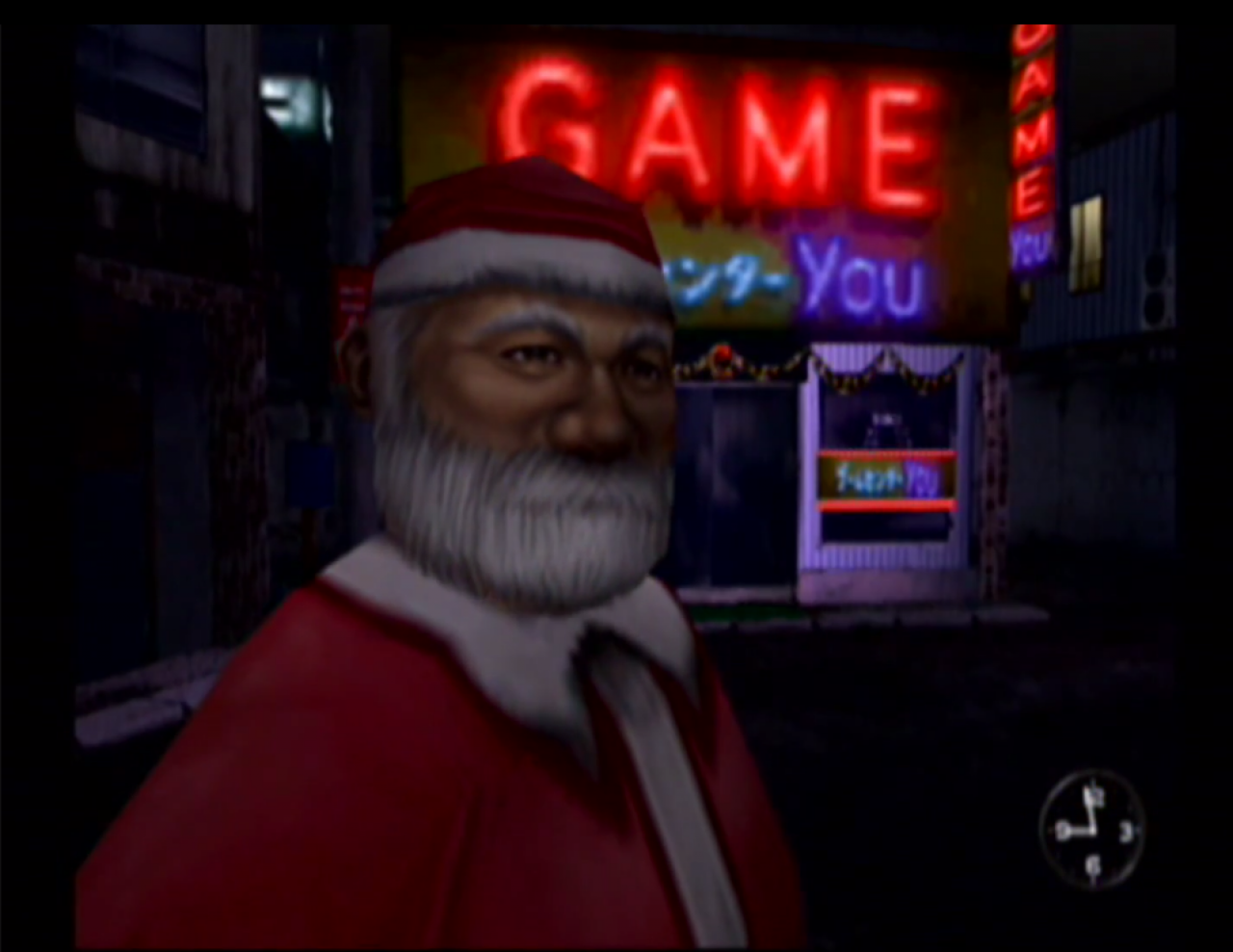 [18/12/2014] Unser Protagonist in Shenmue kommt auch spätestens dann in Weihnachtsstimmung, wenn er dem sogenannten Santa Mueno begegnet. Leider ist es aber nicht der echte Santa Claus, sondern ein Rentner, der Werbung für ein Sandwich-Restaurant macht.