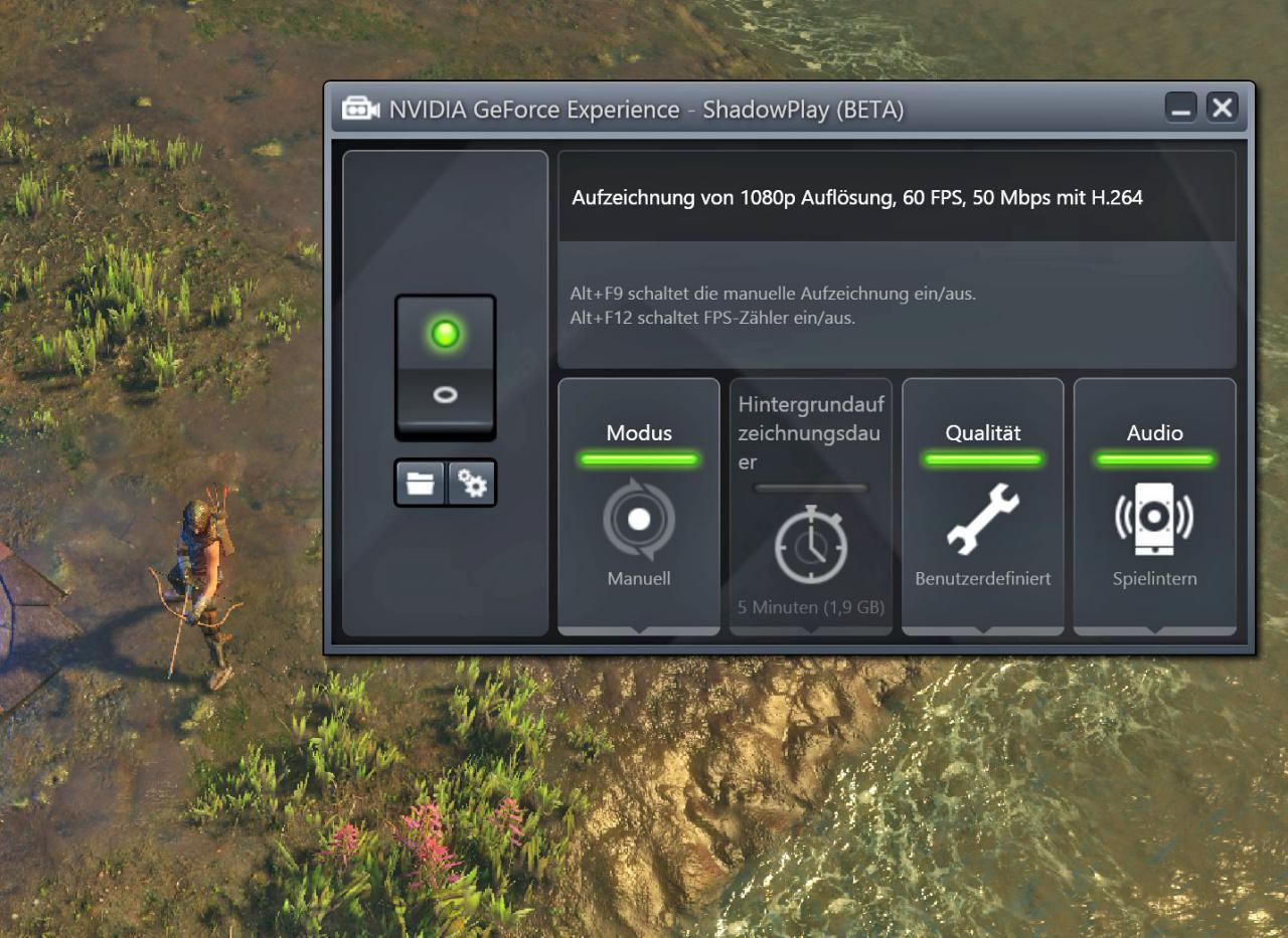 [09/12/2014] Mit Nvidia Shadowplay bietet der Hersteller im Paket mit der Geforce Experience eine eigene Aufnahmemöglichkeit für Videos an.
