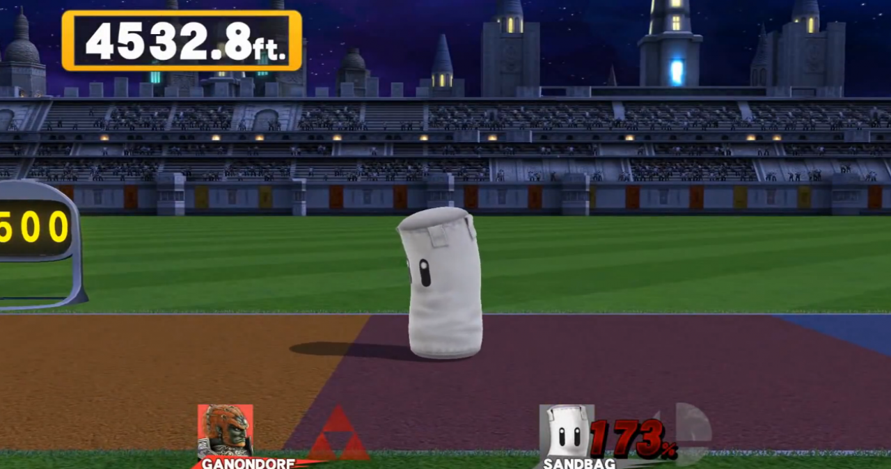 [01/12/2014] Super Smash Bros. für Wii U - Tipps zum Rekord im Homerun-Contest: Mit Ganondorf prügelt ihr den Sandsack ordentlich weit weg.