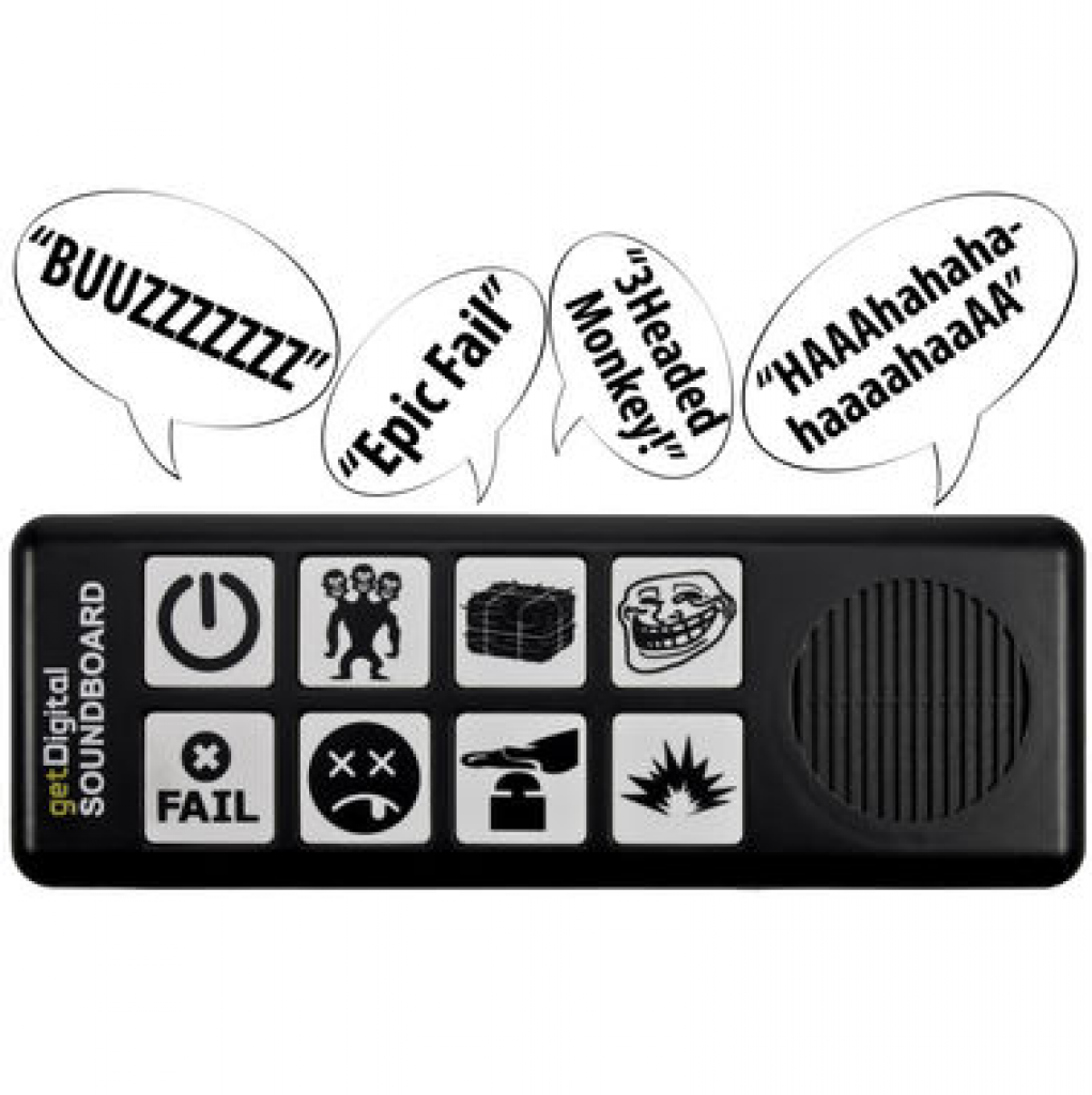 [16/12/2014] Wer immer den richtigen Kommentar zum richtigen Zeitpunkt parat haben will, sollte sich das Soundboard von getDigital zulegen. Acht verschiedene Soundeffekte besitzt es - vom dreiköpfigen Affen aus Monkey Island, bis hin zum verrückten Lacher ist alles dabei.