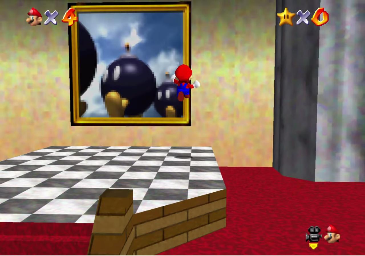[14/01/2015] In Super Mario 64 springt der italienische Klempner durch Gemälde, die im Schloss der entführten Prinzessin hängen, um in zahlreiche unterschiedliche Welten zu gelangen.