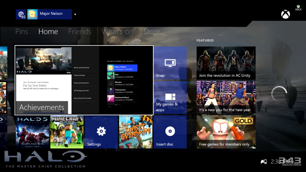 [14/01/2015] Seit dem Release der Xbox One werden monatlich neue Updates veröffentlicht, die neue Features für die Konsole bereithalten.