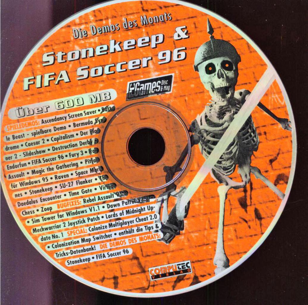[27/01/2015] Auch Deutschlands bestes PC-Spielemagazin bleibt stets am Puls der Zeit: Mitte der 1990er-Jahre liegt dem Heft eine CD-ROM mit Demos bei - hier die Disc der Ausgabe 12/95.
