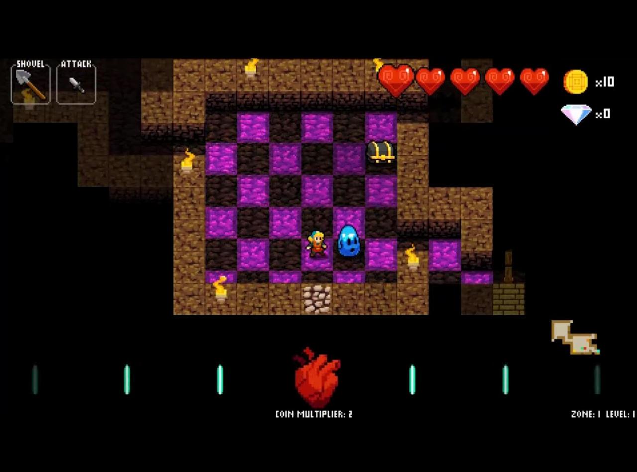 [26/02/2015] In Crypt of the NecroDancer werden das Rogue-like- und Rhythmus-Genre vermischt. In diesem außergewöhnlichen Mix erkundet ihr verschiedene Dungeons und bewegt euch im Rhythmus zu Baranowsky's Soundtrack oder sogar zu eurer eigenen Musik fort. Dabei müsst ihr nicht zwingenderweise die Tastatur oder einen Controller benutzen, auch eine Tanzmatte kann für dieses Spiel genutzt werden.