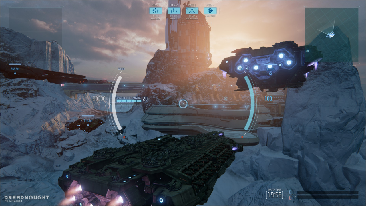 [13/03/2015] Dreadnought: Die Maps sind so designt, dass ihr die Deckung des Geländes gut ausnutzen könnt. So lassen sich regelrecht Hinterhalte legen.