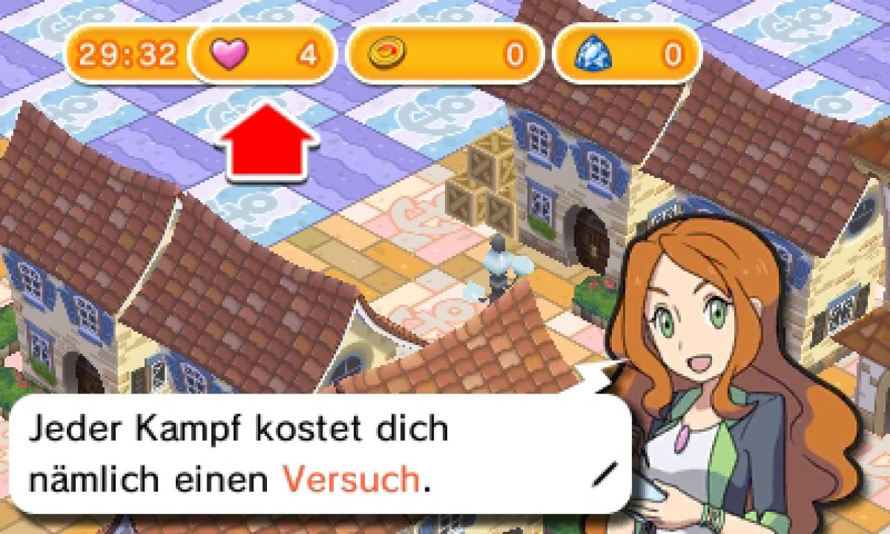 [17/03/2015] Während der ersten paar Runden geleitet euch eine freundliche Journalistin durch die Welt und erklärt euch Regeln, Power-ups, Pokémon und begrenzte Spielversuche.