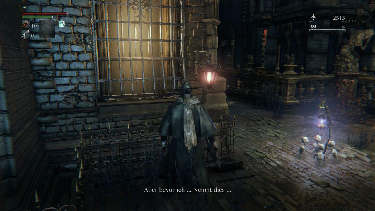 [02/04/2015] Am Fester bei der Lampe im Zentrum von Yharnam ....