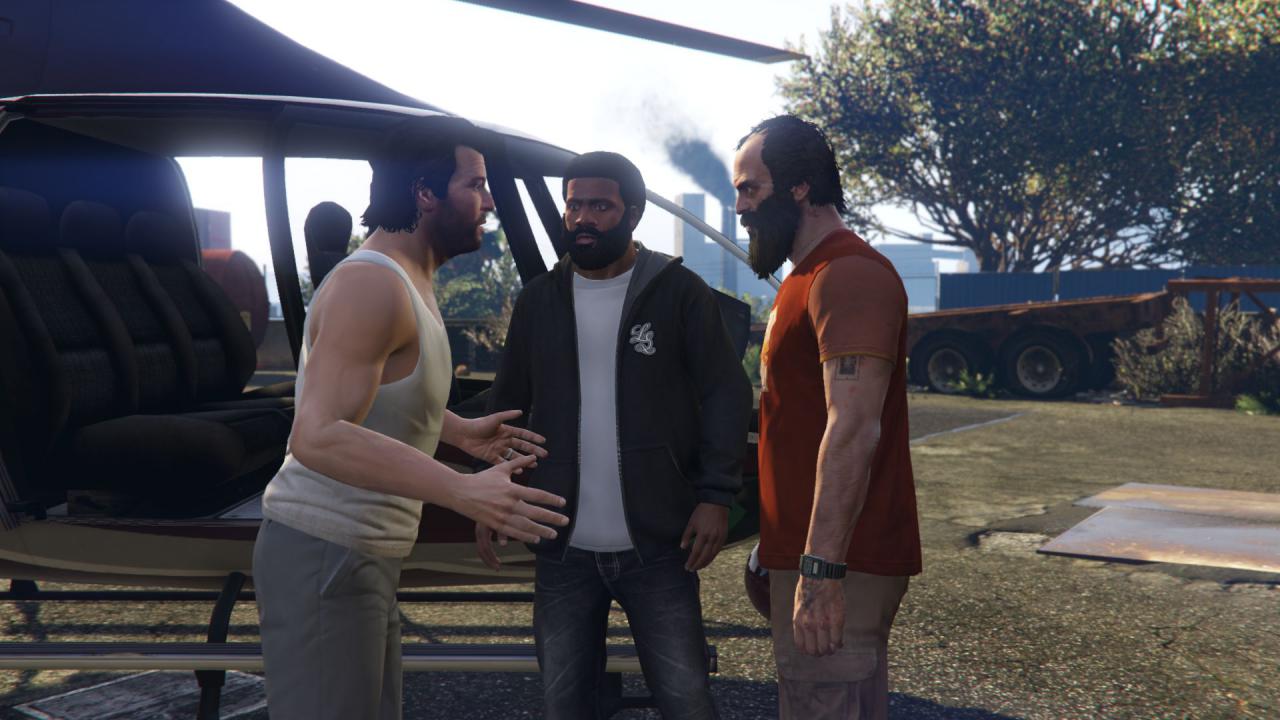 [17/04/2015] Von links nach rechts: Michael, Franklin, Trevor. Die drei sind die Stars der Kampagne.
