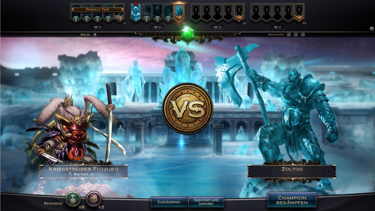 Hex: Shards of Fate: Duell zwischen Zoltog und Kriegstreiber Fuzzuko.