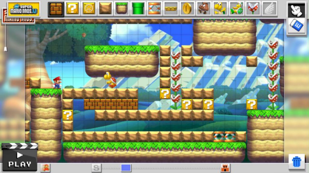 [02/04/2015] Mario Maker im Test: Viele der Gegenstände verändern ihre Eigenschaften, wenn ihr sie mit dem Stylus schüttelt oder mit anderen Objekten in der Spielwelt kombiniert.