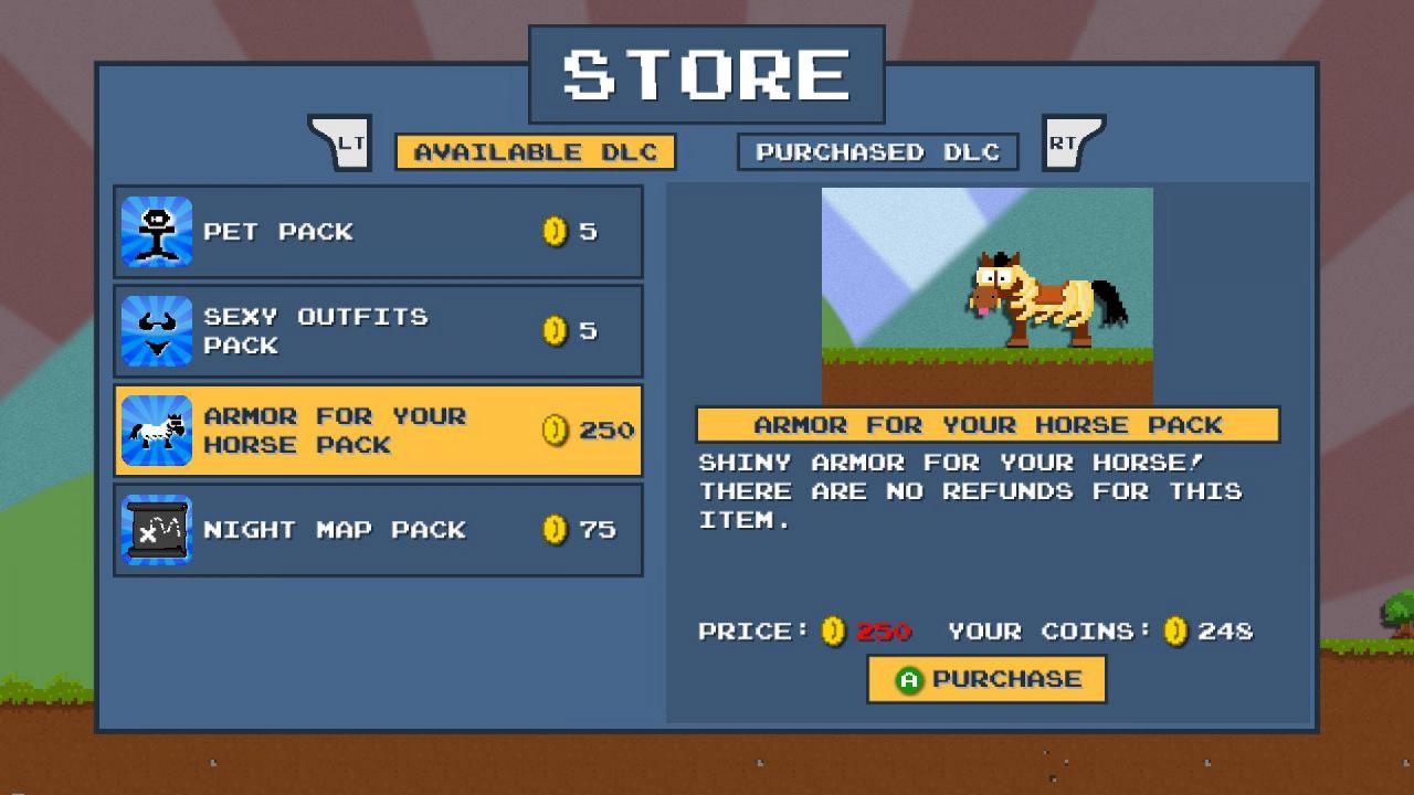 [23/04/2015] Das Satire-Spiel DLC Quest parodiert die Raffgier der Hersteller: Grundsätzliche Spielfunktionen wie Springen oder Tag-Nacht-Wechsel müssen erst gekauft werden.